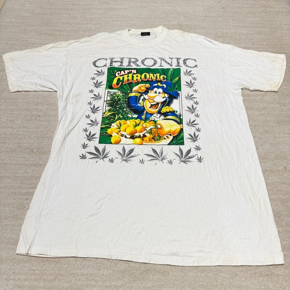 Vintage Cap’n Crunch Parody Chronic 420 Stoner Rap Tee Men's 5XL Distressed RARE